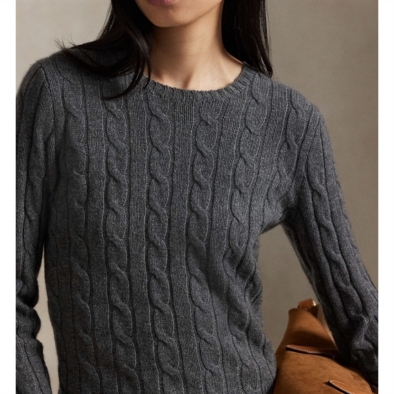 Polo Ralph Lauren Cable Knit Cashmere Sweater, Flannel Grey